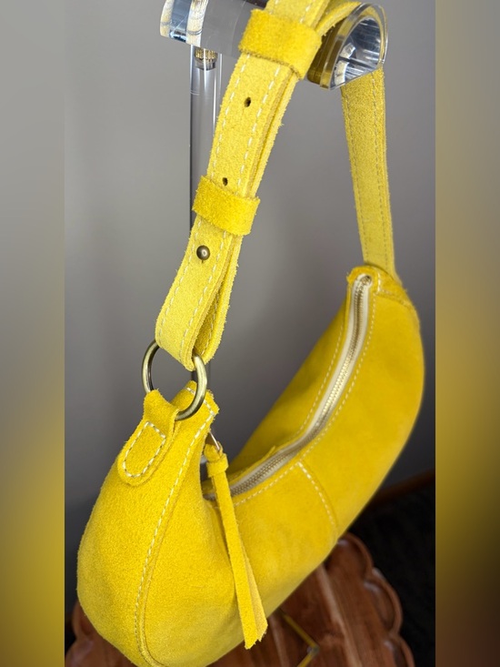 Portland Leather Nora Classic Shoulder Bag Hello Yellow NWOT - Picture 8 of 17